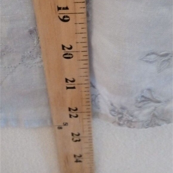 Jillian Jones 100% Linen Sleeveless Top Womens Large Blue Embroidered Eyelet - Picture 7 of 9